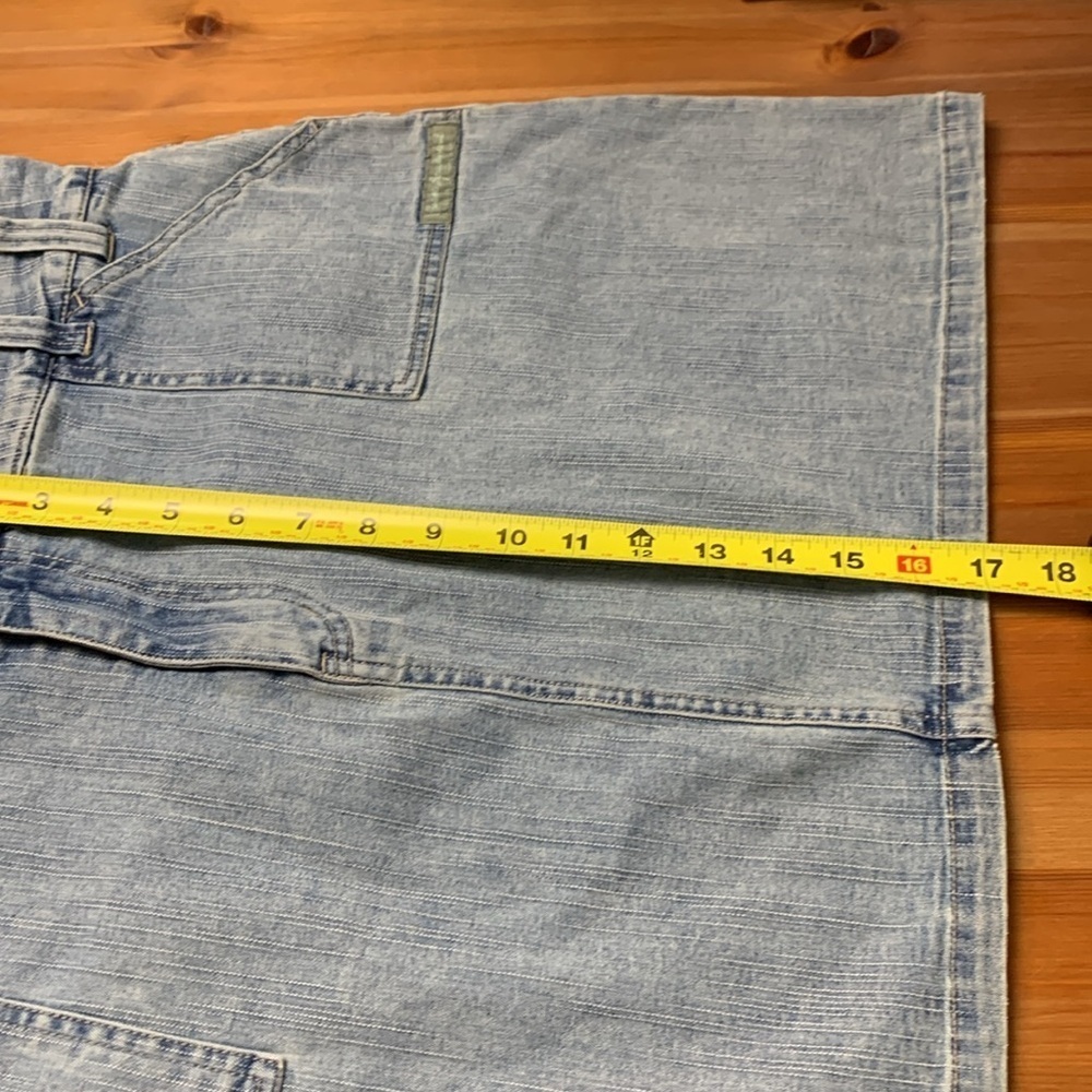 Bum Equipment Vintage Faded Jean Skirt w Stretch, Pockets - Picture 9 of 11